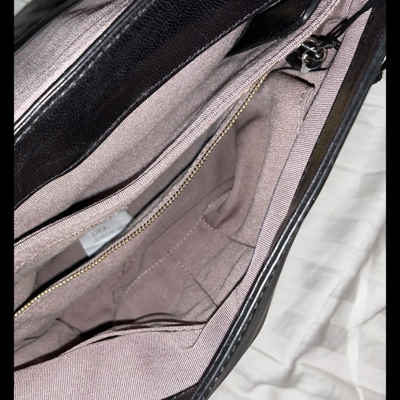 Diane Von Furstenberg Black Work Purse Tablet edgy rocker stud chic work travel - Picture 4 of 11